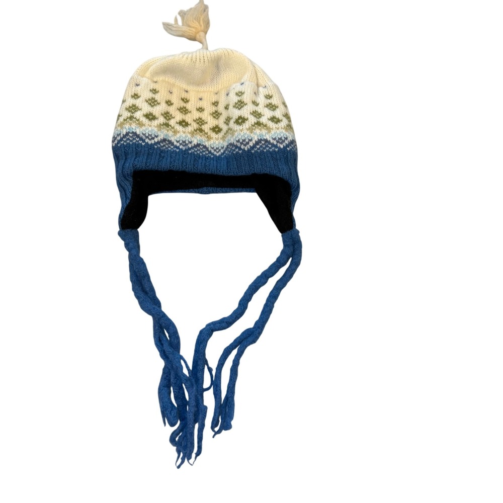 Vintage Merkley Headwear Wool Blend Ear Flap Hat With Tassels Polartec Lined